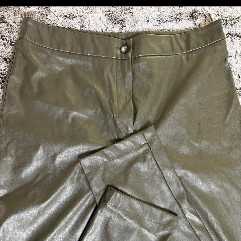 LTS Long Tall Sally faux leather grey pants trousers size 8